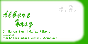 albert hasz business card